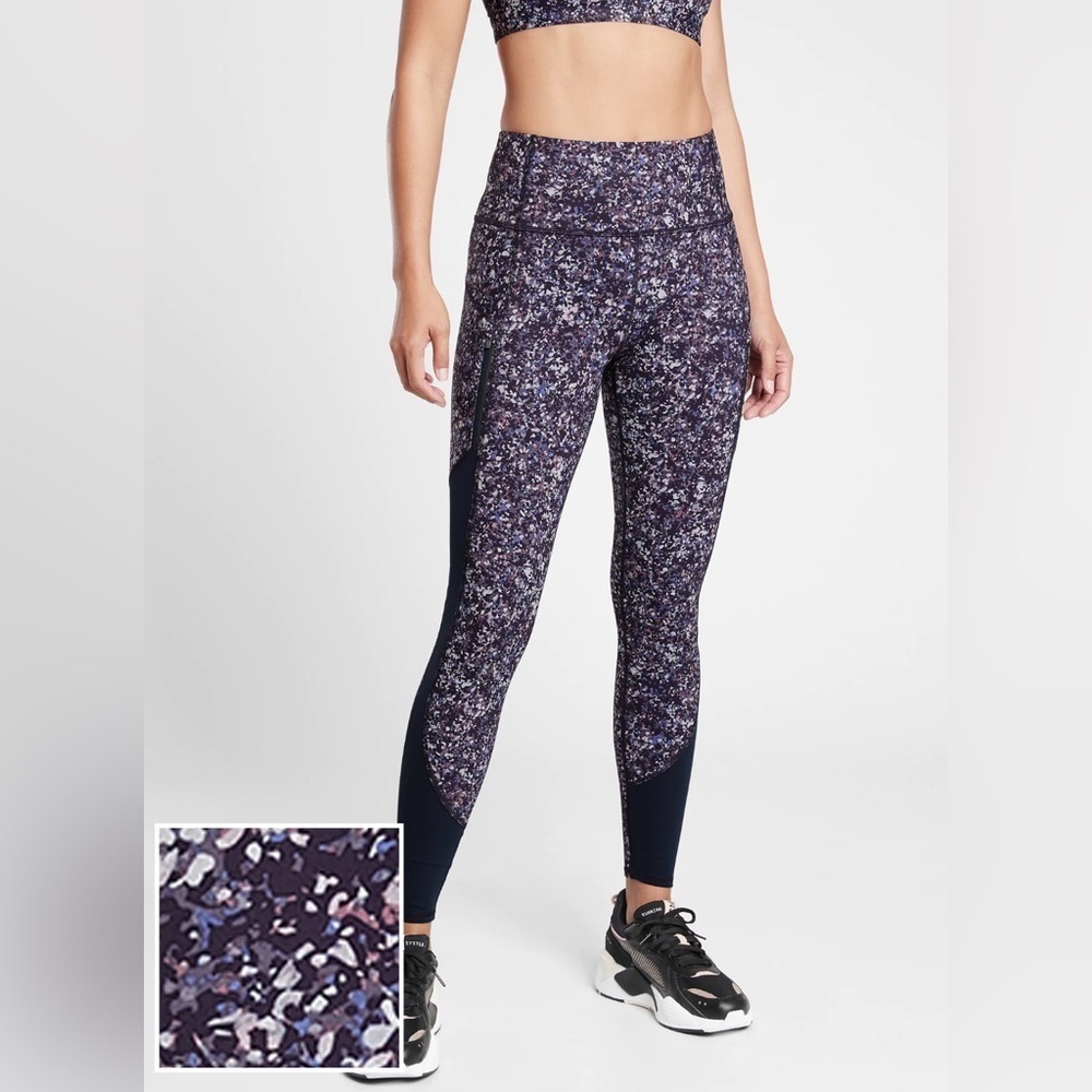 NWOT Athleta Rainier Printed Mesh Tight - Size XXS